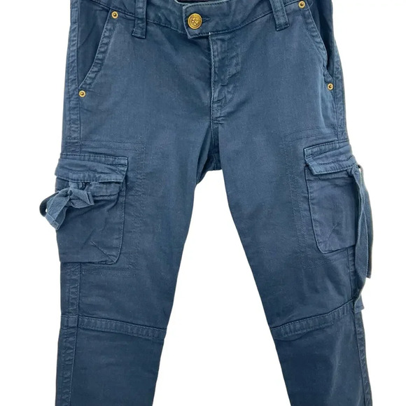 RED Valentino‎ Navy Blue Cargo Pants Ankle Skinny Bow Detail Size - Picture 6 of 12